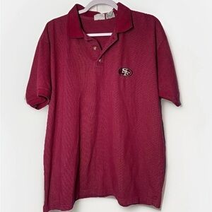 VTG 49ers Polo Shirt The Edge Men's L Pique Red NFL San Francisco Classic 90's